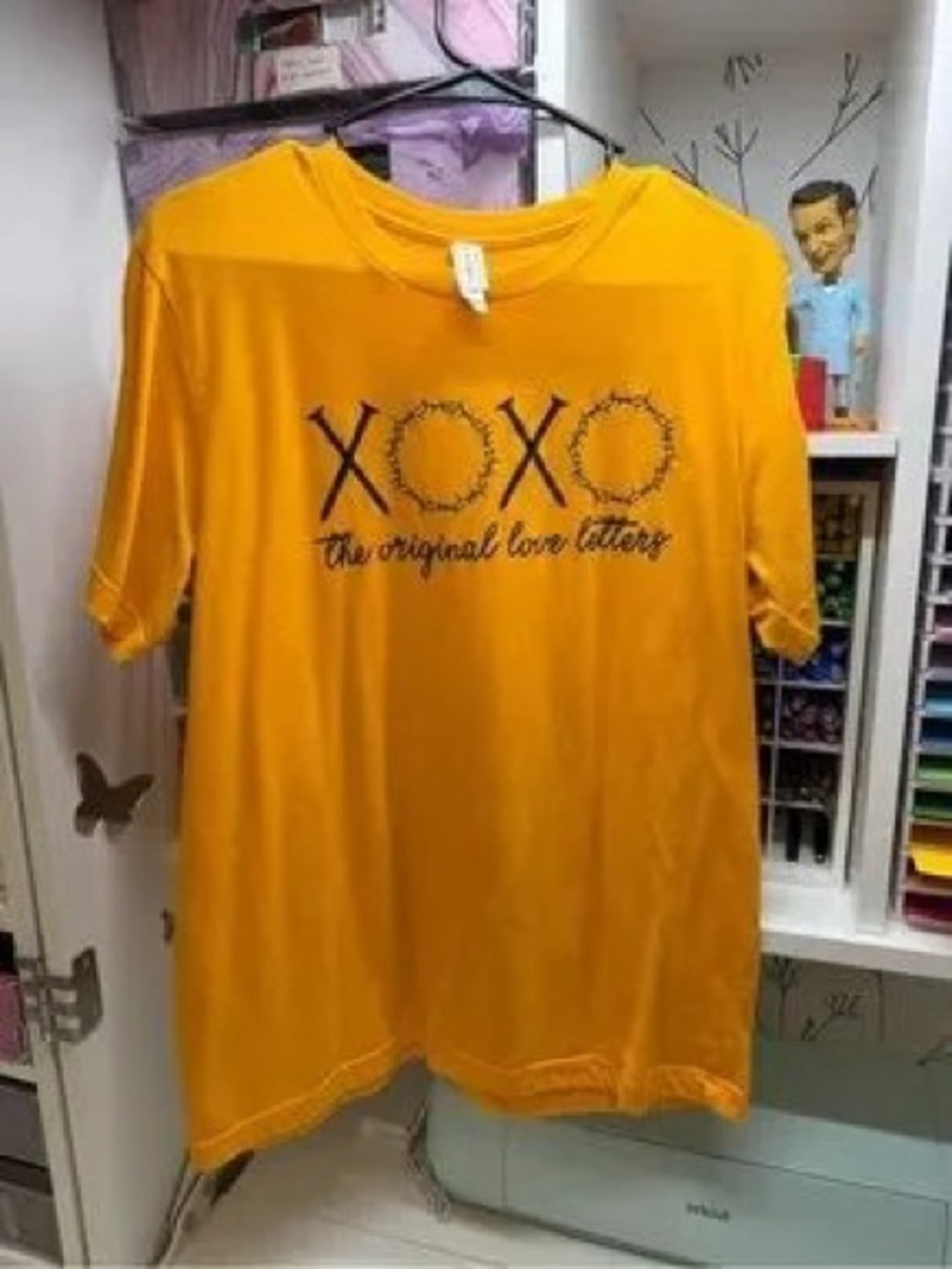 XOXO Short Sleeve Graphic Tee in Bright Yellow